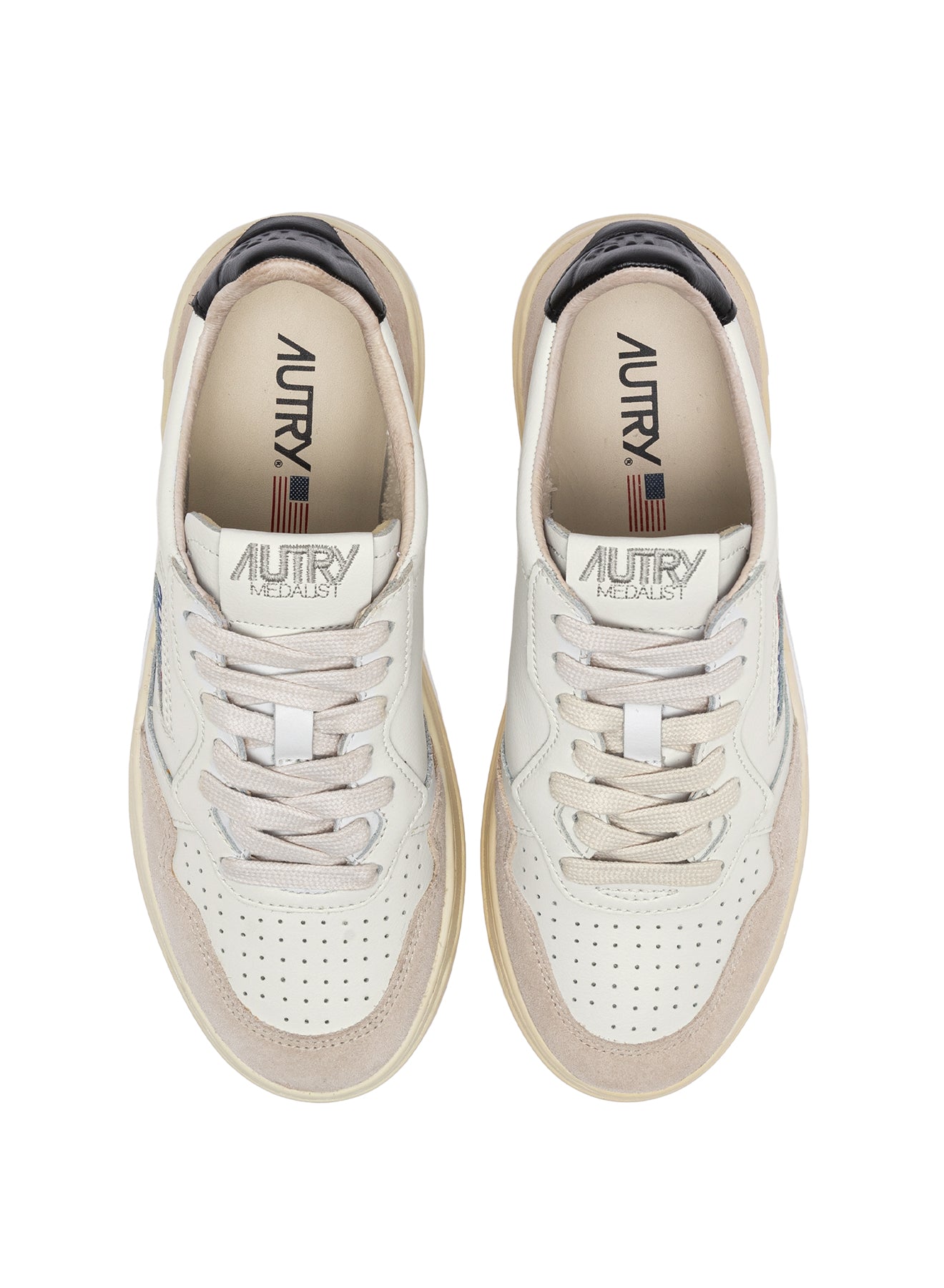 Autry Women Medalist LS21 Leather/Suede white/black