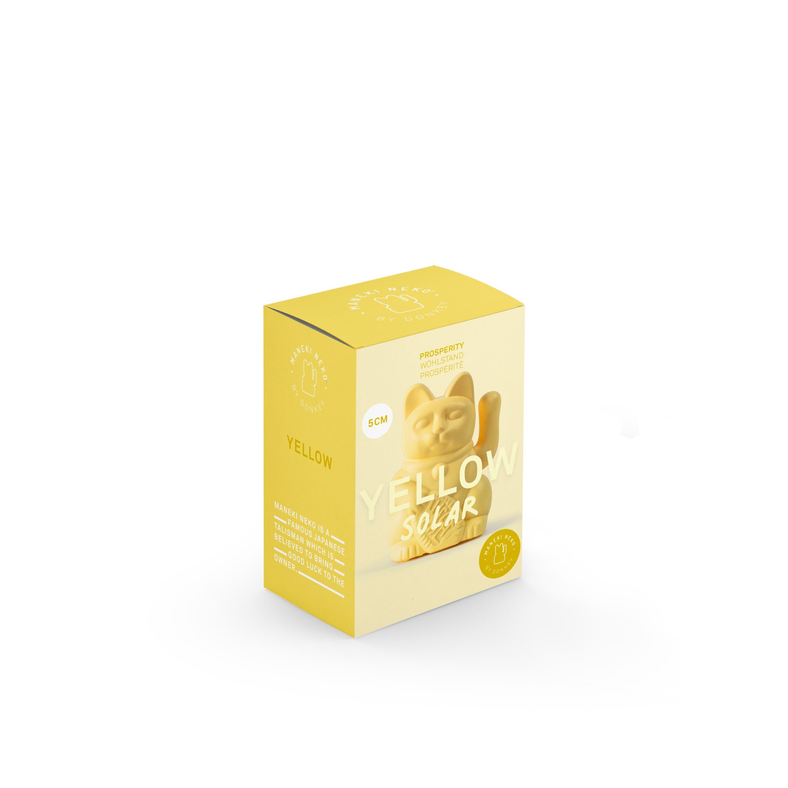 Solar Lucky Cat Winkekatze gelb